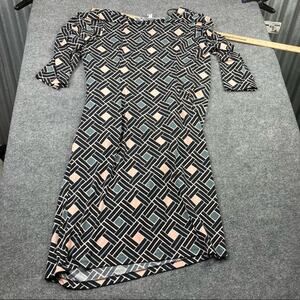 Jennifer Lopez dress geometric pattern long Size 1X Grey Black